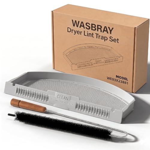 WE03X23881 Filter Replacement for GE Dryer Lint Trap Replacement with Cleaning Brush for GE Hotpoint GTD65EBSJ3WS GTD33EASK0WW GTD42EASJ2WW GTD42GASJ2WW GTD45EASJ2WS Replaces PS11763056 Trap Screen