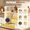 Macchina per il latte di soia da 1400 ml, macchina per il latte di soia con 16 lame e 9 funzioni, macchina per il latte d'avena per latte di mandorla, latte vegetale, bevande a base di cereali, pulizi