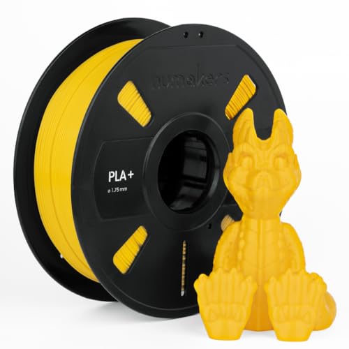 Image of NUMAKERS PLA+ 3D Printer Filament, 1.75mm, Dimensional Accuracy + /- 0.03 mm, 1 kg Spool (2.2 lbs) Compatible with Most FDM Printers (Lemon Yellow)
