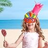 Cinrobiye 24 Pack Luau Party Crafts DIY Tropical Tiki Mask Craft Kit Bulk Hawaiian Summer Beach Party Favors Aloha Night Decorations Maui and Moana Arts and Crafts Dress-Up Supplies #4