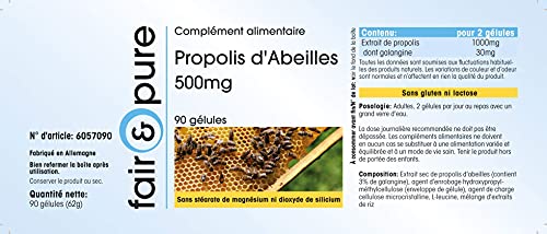 Fair & Pure Bienen Propolis 500mg, 90 Kapseln, natürliches Bienenharz, Nahrungsergänzungsmittel ohne Magnesiumstearat, in Deutschland hergestellt – Bild 7
