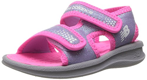 New Balance Girls Sport Sandal Water Shoe, Grey/Pink, 1 M US Little Kid