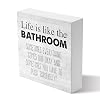 Country Life Is Like The Bathroom Canvas Prints Wall Art Decor Humor Funny Bathroom Restroom Poster Painting Framed Artwork 5 X 5 Inch Home Shelf Wall Decoration Gift Artwork For Bathroom Walls