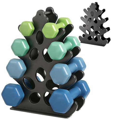 Dumbbell Rack Stand, 4 Tier Weight Rack Stand for Home Gym, Space Saving Dumbbell Storage Tree Holder, Exercise Equipment, Easy Assembly(No Dumbbells Rack Only)