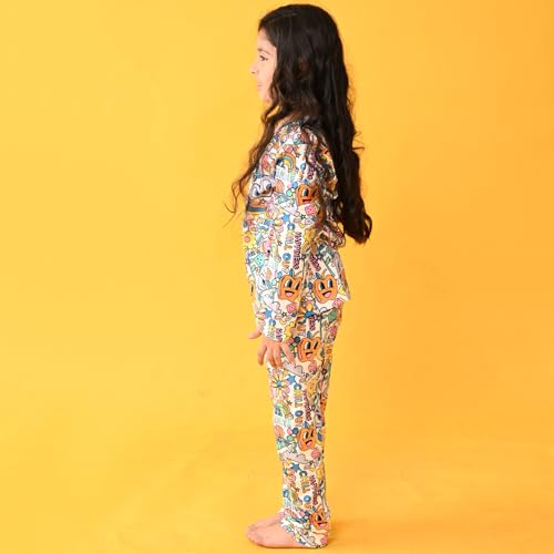 Image of Anthrilo Pure Cotton Printed Pyjama Set for Girls | Sleepwear | Night Suit, Night Wear | Long Sleeves T-Shirt & Pyjama | Regular Wear | 0-14 Years