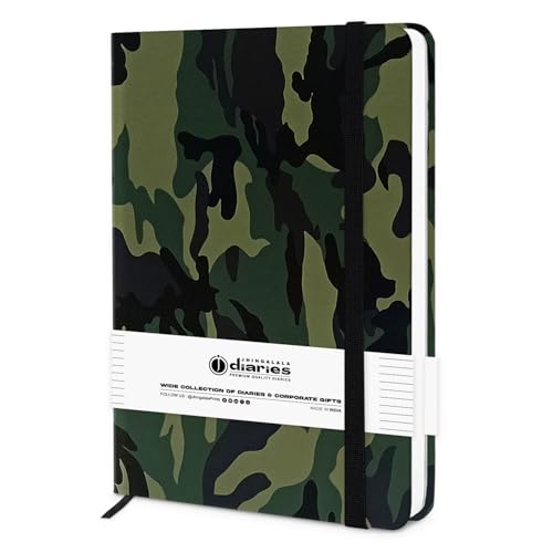 Image of Jhingalala Diaries - Hardbound Leather Cover Pocket Size Corporate Executive Diary Notebook I Pocket Diary For Men and Women I A6 Size I 80gsm Paper I 192 Ruled Pages (Military)