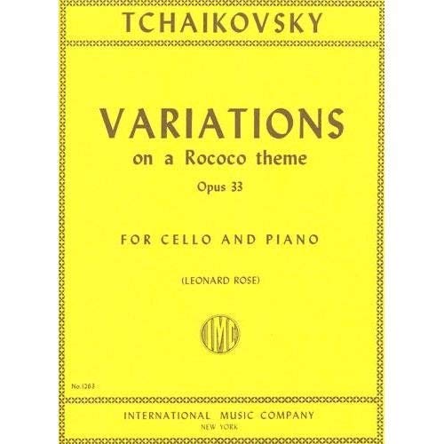 Tchaikovsky Pyotr Ilyich Variations on a Rococo Theme Op 33 For Cello and Piano by Leonard Rose      Sheet music