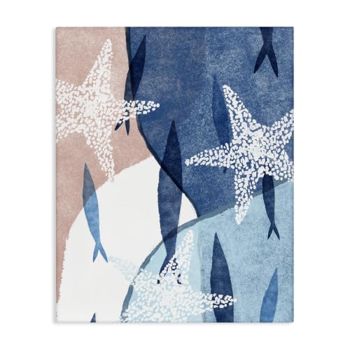 Stupell Industries 'Abstract Fish Swimming Speckled Starfish'| Canvas Art