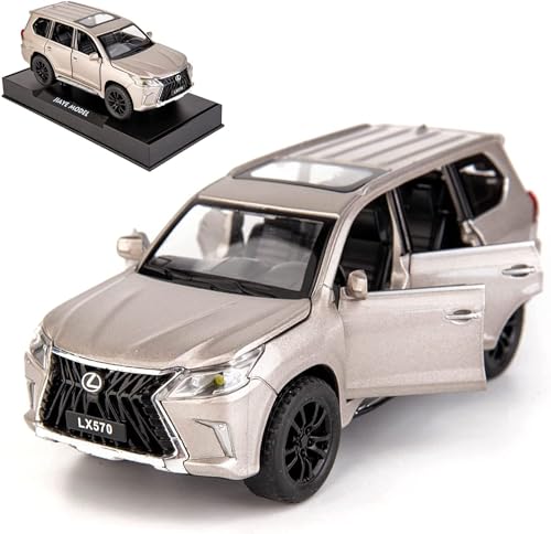 Image of DEOXY 1:32 Lexus Lx570 Die-Cast Metal Car Toy, Alloy Metal Pull Back Car With Openable Doors & Light, Music Boys Gifts Toys For Kids, White