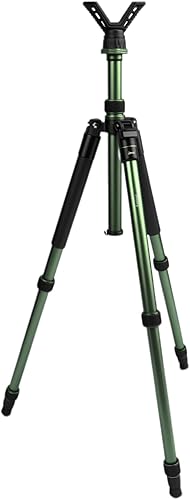 HUNTPAL Soporte de trípode de caza 3 en 1, soporte para rifle de tiro con columna central de ajuste de altura y pata desmontable, soporte de trípode