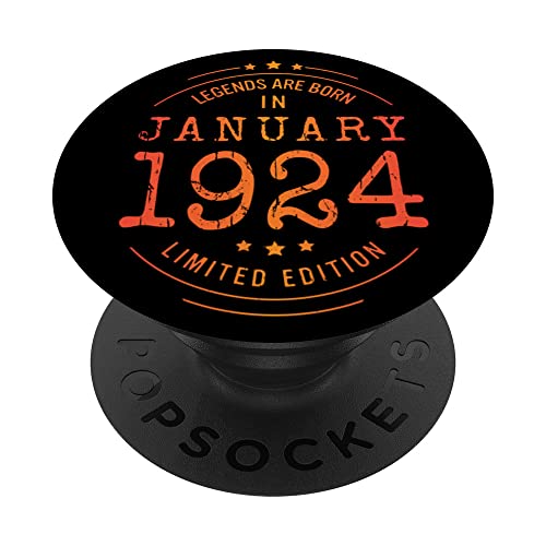 Cumpleaños Enero 1924 Edición Limitada Regalo January 1924 PopSockets PopGrip Intercambiable