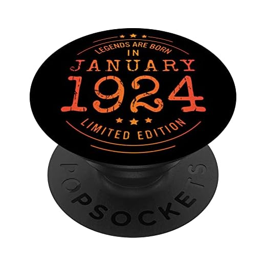 Cumpleaños Enero 1924 Edición Limitada Regalo January 1924 PopSockets PopGrip Intercambiable