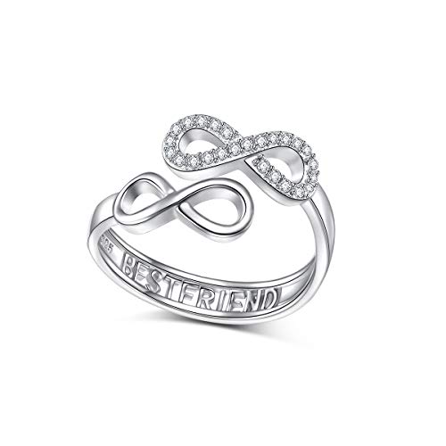 Bague infini meilleur ami, le lien éternel gravé dans l'argent sterling 925