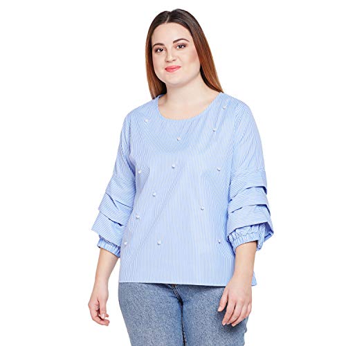 Image of Style Quotient Women Stripe Polycotton smart Casual top