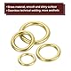 QUARKZMAN 2 Stück O-Ring Schnalle 8mm/031 nahtloser geschweißter Messingkreis mit 24mm Dicke für Gepäck Handwerks-DIY-Dekoration Zubehör goldfarben