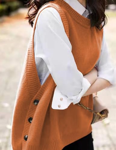 Image of Mingzhu Womens Sleeveless Round Neck Pullover Low Ribbed Knit Sweater Vest