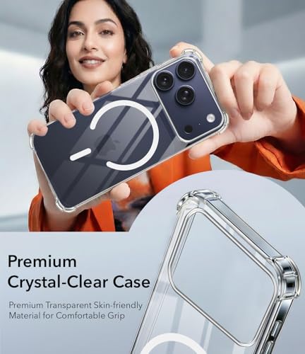 Image of Jkobi Shockproof Crystal-Clear Back Cover for Apple iPhone 17 Pro Max (Magsafe Wireless Support | Drop & Camera Protection | Hard Polycarbonate)