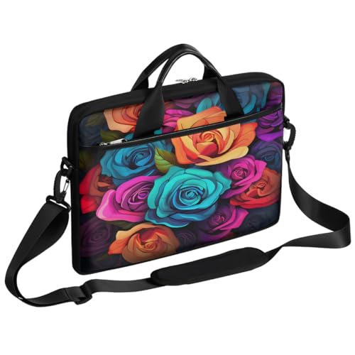 Bolsa para portátil con rosas coloridas vintage 15"