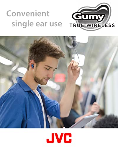 Image of JVC Gumy True Wireless Earbuds, Bluetooth 5.3, Charging Case, 24-Hour Playback, IPX4 Water Resistant, Comfortable Secure Fit with XS /S /M /L Earpieces, Built-in Mic for Calls, iPhone /Android /PC - HAA7T2