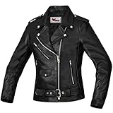 German Wear Damen Lederjacke Motorradjacke Rockerjacke Chopper Brando Jacke, M
