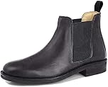 Roamers Mens Leather Chelsea Boots Cushioned Leather Lining (13 UK, Black)