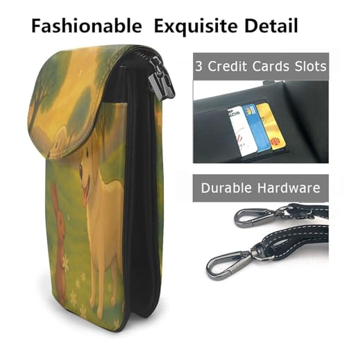 Cell Phone Crossbody Purse Easter Bunny Dog Womens Shoulder Wallet With Phone Pocket2