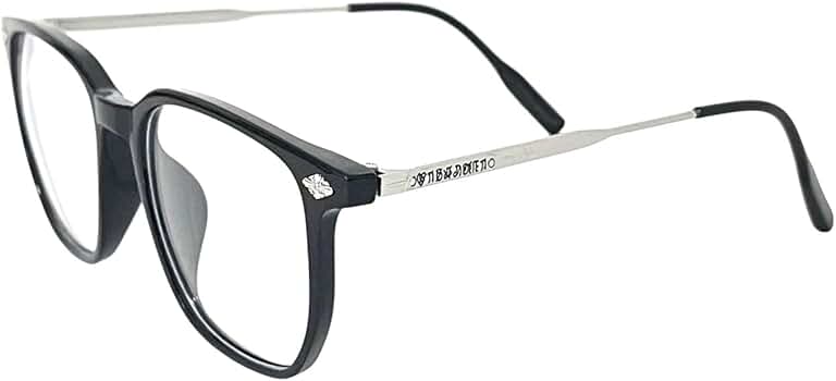 Amazon | [KING-69] 伊達メガネ ウェリントン クロス 十字架 黒縁眼鏡