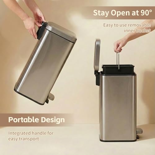 Caneca de basura con tapa y pedal HQ+ 2.4 galones miniatura 5