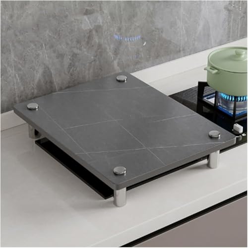Protector superior de estufa para encimera, soporte de estufa de gas y inducción de doble uso, losa de piedra no porosa, patas de acero inoxidable a prueba de óxido, estante de almacenamiento móvil