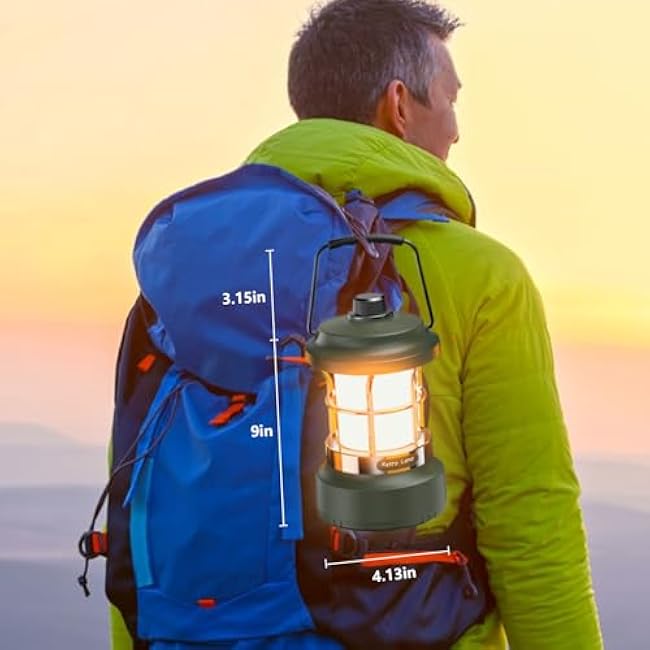 Camping Lantern Rechargeable, 49.2Ft 4 in 1 Tent Lights String with 9 Lighting Modes, 4000mAh Camping String Lights Waterproof for Camping Hiking Emergency Decoration