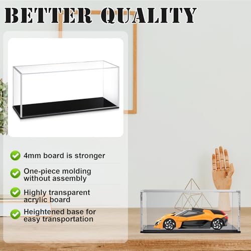 Image of Juexica 4 Pcs 1:24 Clear Acrylic Model Car Display Case