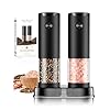 Electric Salt and Pepper Grinder Set Automatic Battery Pepper Mill Shakers Adjustable Coarseness Upgraded Larger Capacity with Led Home and Kitchen Appliances for New House Warming Gifts