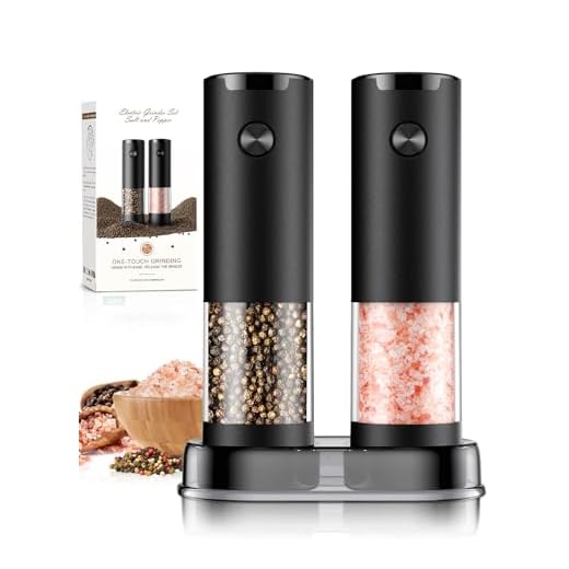 Electric Salt and Pepper Grinder Set Automatic Battery Pepper Mill Shakers Adjustable Coarseness Upgraded Larger Capacity with Led Home and Kitchen Appliances for New House Warming Gifts