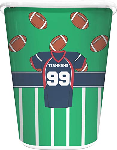 RNK Shops Personalized Football Jersey Waste Basket - Single Sided (White)