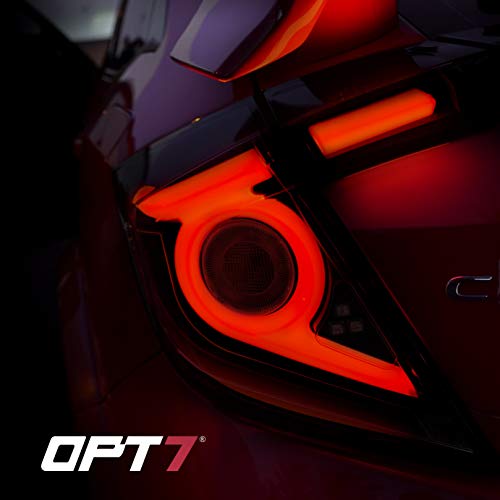 OPT7 Sequential LED Tail Light Lamps Pair Smoked 16-21 for Honda Civic Hatchback with OLED