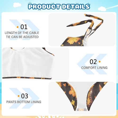 KLL Monarch Butterfly Girl Two Piece Bikini Set Quick-Dry Swimsuits Swimwear Adjustable Shoulder Strap4