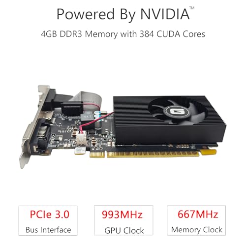 GeForce GT 740 4G DDR3 Low Profile Graphics Card for PC, SFF and HTPC, Entry Level GPU with Win11 Support