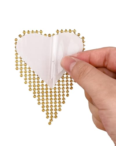 Image of ZGMYC Sparkly Rhinestones Metal Chain Nipple Cover with Tassel, Reusable Adhesive Pasties Sexy Bra Body Chain
