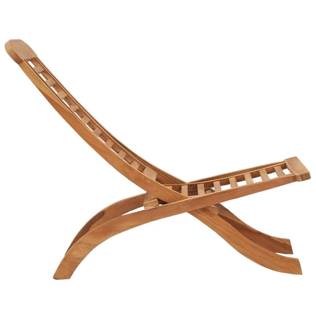 vidaXL Silla de jardín Plegable Madera Maciza de Teca 50x90x69 cm, Silla de Patio, Silla de jardín de Madera, Silla de jardín de Madera Maciza
