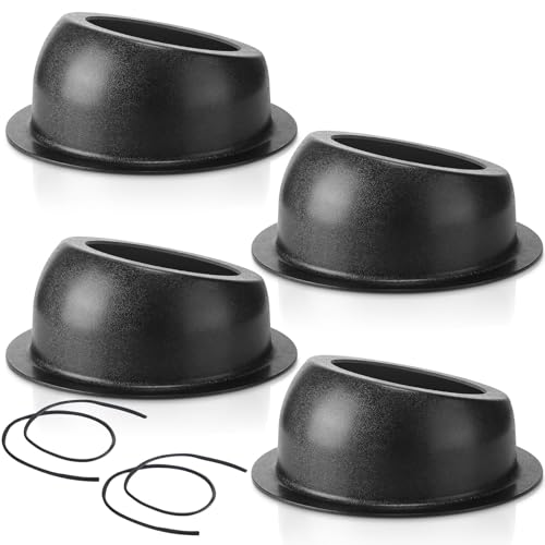 Image of Amylove 4 Pcs 6.5 Inch Speaker Box Universal Angled Black Speaker Enclosures Pods Surface Mount with 2 Rubber Strip for Install Speakers or Smaller Custom Mount Door Kick Panel Rear Deck,Hole Cut