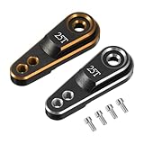 MECCANIXITY 2pcs Aluminum Alloy 25T Steering Servo Arm Horn Gold/Silver for 1/10 RC Car/Boat/Airplane Boat Accessories