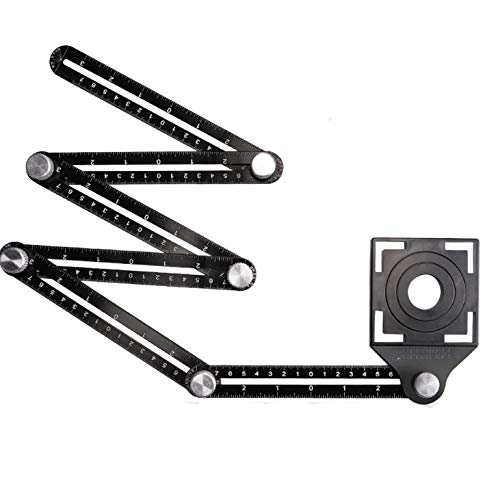 JTRHD Measuring Layout Tool Multifunctional Universal Aluminum Alloy Wood working Folding Ruler for Carpenter Engineer Craftsmen (Color : Black, Size : One size)