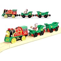 Motorised Train Toy for Wooden Tracks, Magnetic Trains Sets for Kids, Electric Train with Lights, Music & Interactive Figure Compatible with Thomas and Friends, Brio