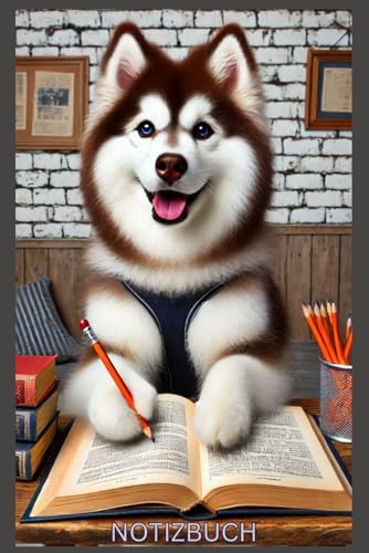 Pomsky Notizbuch, Buch: Das perfekte Geschenk für Liebhaber & Pomsky Fans, mit Hundemotiv Liniert, A5: Kalender, Taschenbuch, Organizer, Planer, ... aus Husky & Pomeranian / Zwergspitz,Ratgeber