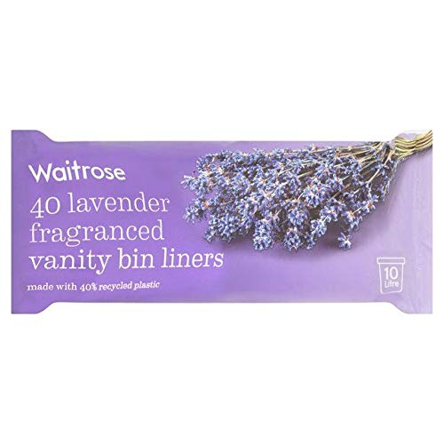 WAITROSE 50 Lavender Fragranced Vanity Waste Bin Liners, 445mm x 460mm, 10 Litres