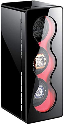 HCZKIUJY Caja enrolladora de Relojes Caja enrolladora de Relojes automática Caja enrolladora de Relojes automática Negra, Caja de Almacenamiento con 3 baterías de Madera para enrolladores d