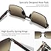 SUNGAIT Rimless Rectangle Sunglasses Square Frameless Shades for Men Women Y2K Vintage Retro Fashion UV Protection (Gold Frame Brown Gradient Lens)