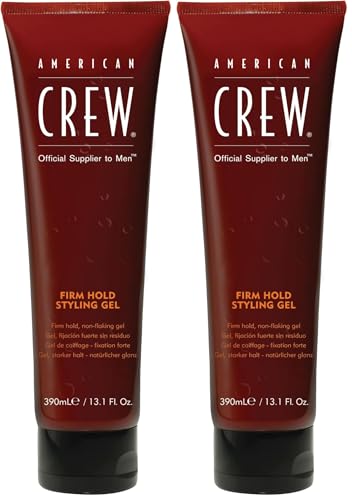 American Crew Gel de Fijación Fuerte, Gomina, No Deja Residuos, 250 ml (Paquete de 2)