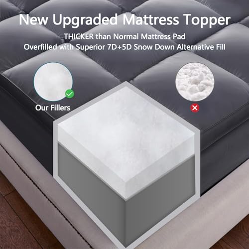 CHOKIT Twin XL Mattress Topper, College Dorm Extra Thick Pillow Top Mattress Pad for Back Pain Relief, Cooling Bed Topper Mattress Cover with 8-21 Inch Deep Pocket