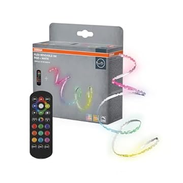 OSRAM Striscia LED Flex Bendable RGBW 5M, incluso telecomando, autoadesiva, dimmerabile, con batteria e accessori di montaggio